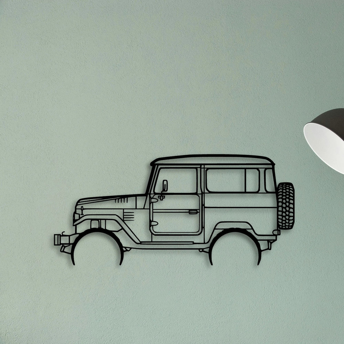 FJ40 1977 Classic Silhouette Metal Wall Art - Tinvibe