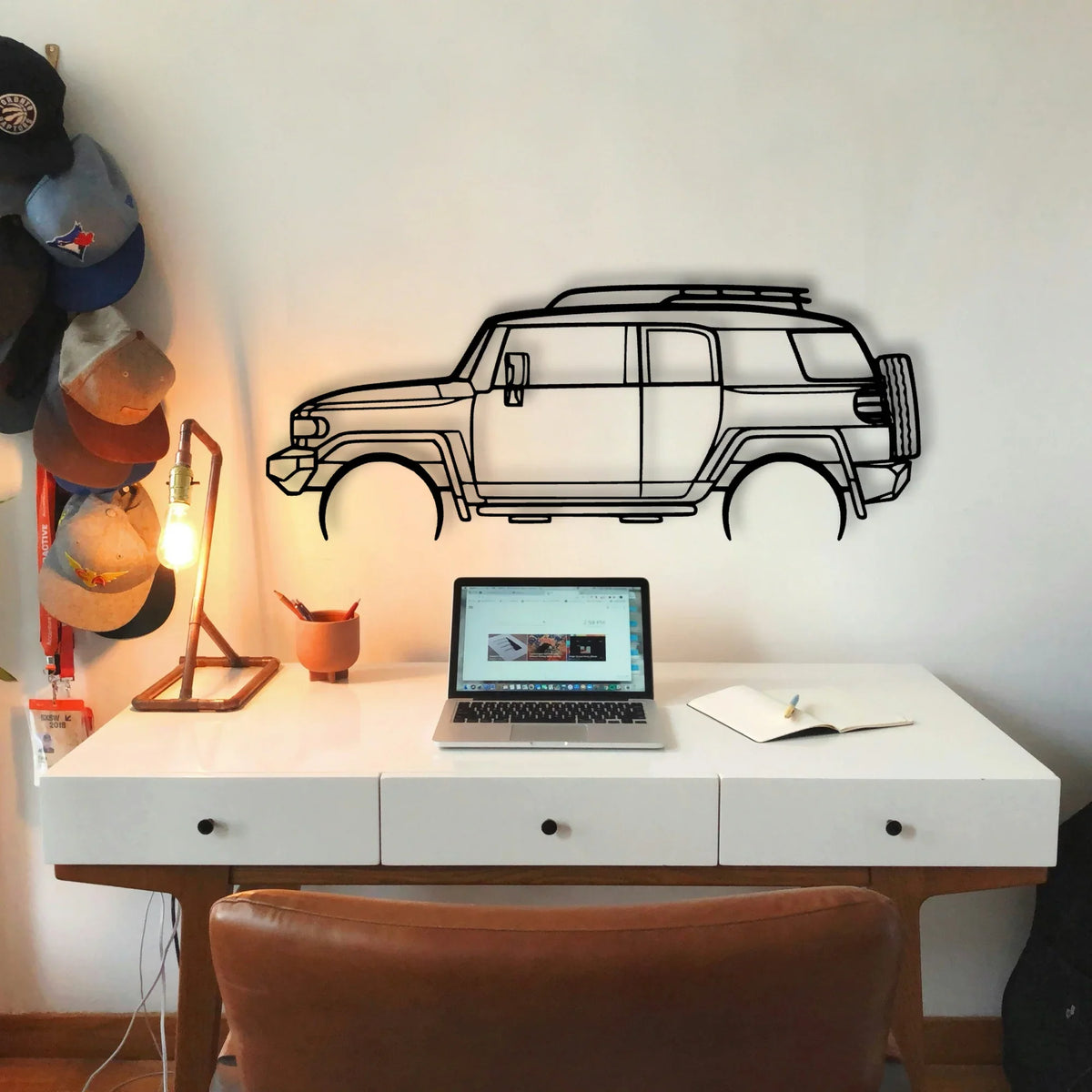 FJ Cruiser 2008 Classic Silhouette Metal Wall Art - Tinvibe