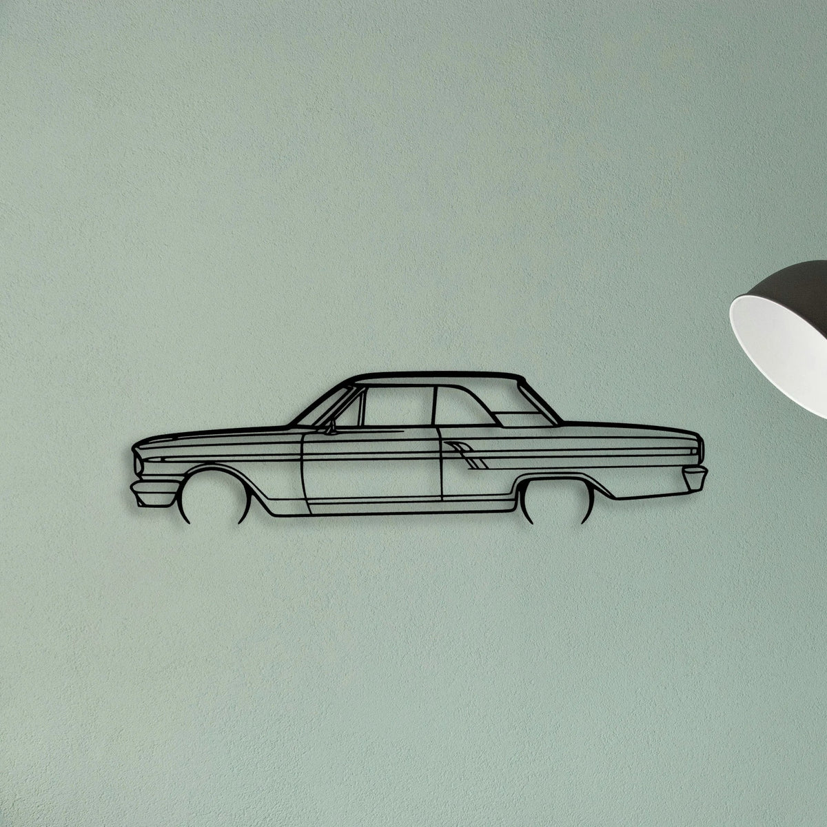 Fairlane Coupe 1964 2 Classic Silhouette Metal Wall Art - Tinvibe