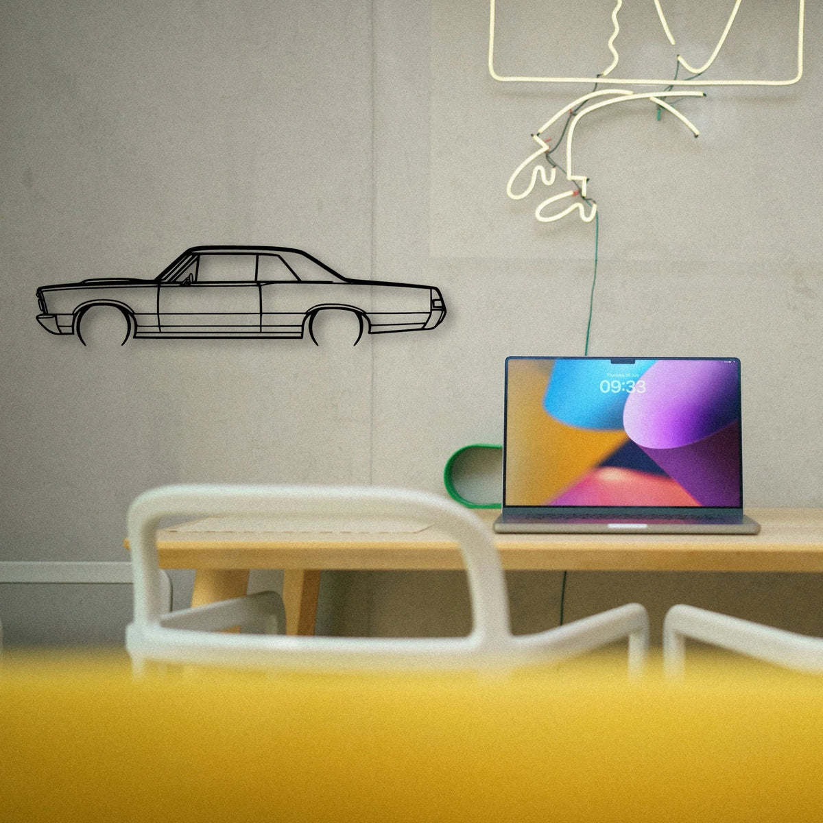 GTO 1965 Classic Silhouette Metal Wall Art - Tinvibe
