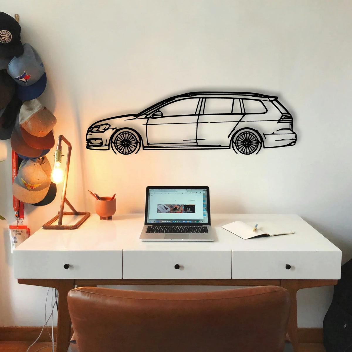 Golf 7 Wagon Classic Silhouette Metal Wall Art - Tinvibe