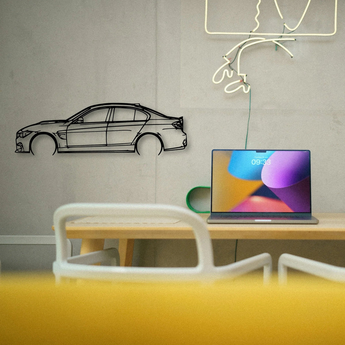 M3 CS 2018 Classic Silhouette Metal Wall Art - Tinvibe