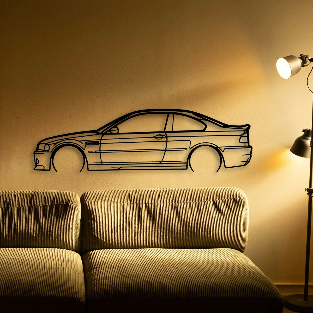 M3 E46 CSL 2 Classic Silhouette Metal Wall Art - Tinvibe