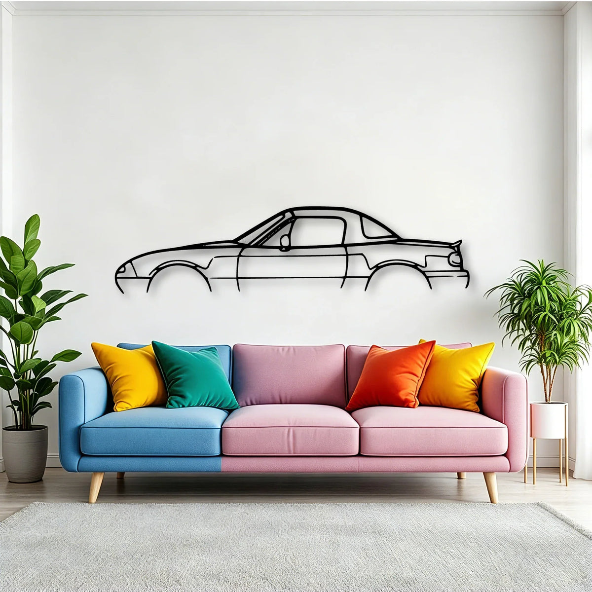 MX 5 1992 Classic Silhouette Metal Wall Art - Tinvibe