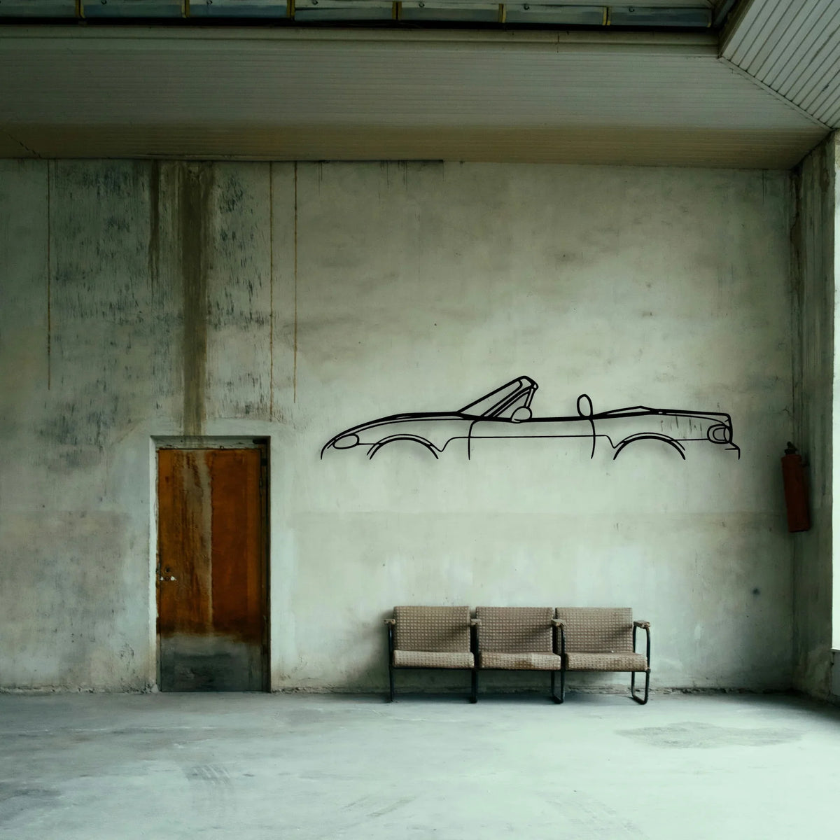 MX 5 Miata 2000 Classic Silhouette Metal Wall Art - Tinvibe