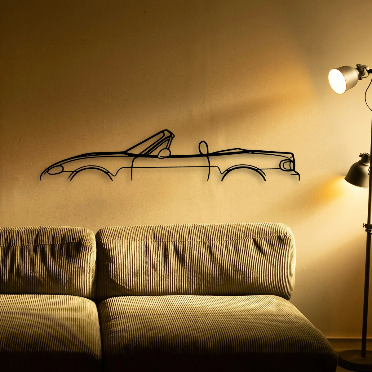 MX 5 Miata 2000 Classic Silhouette Metal Wall Art - Tinvibe