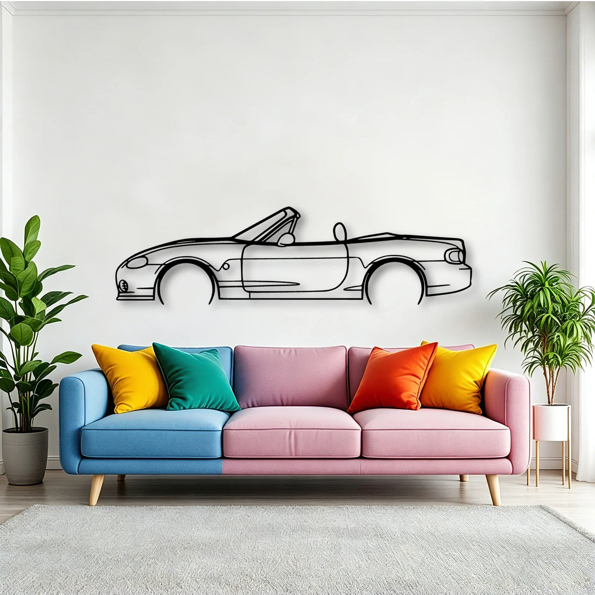MX 5 NB Classic Silhouette Metal Wall Art - Tinvibe