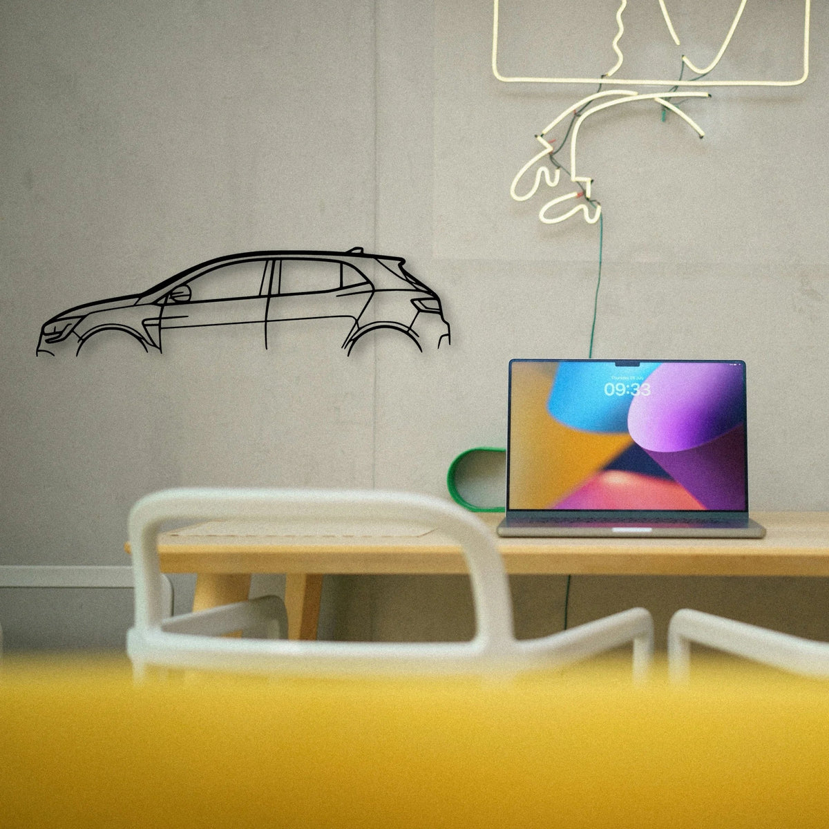 Megane RS Classic Silhouette Metal Wall Art - Tinvibe