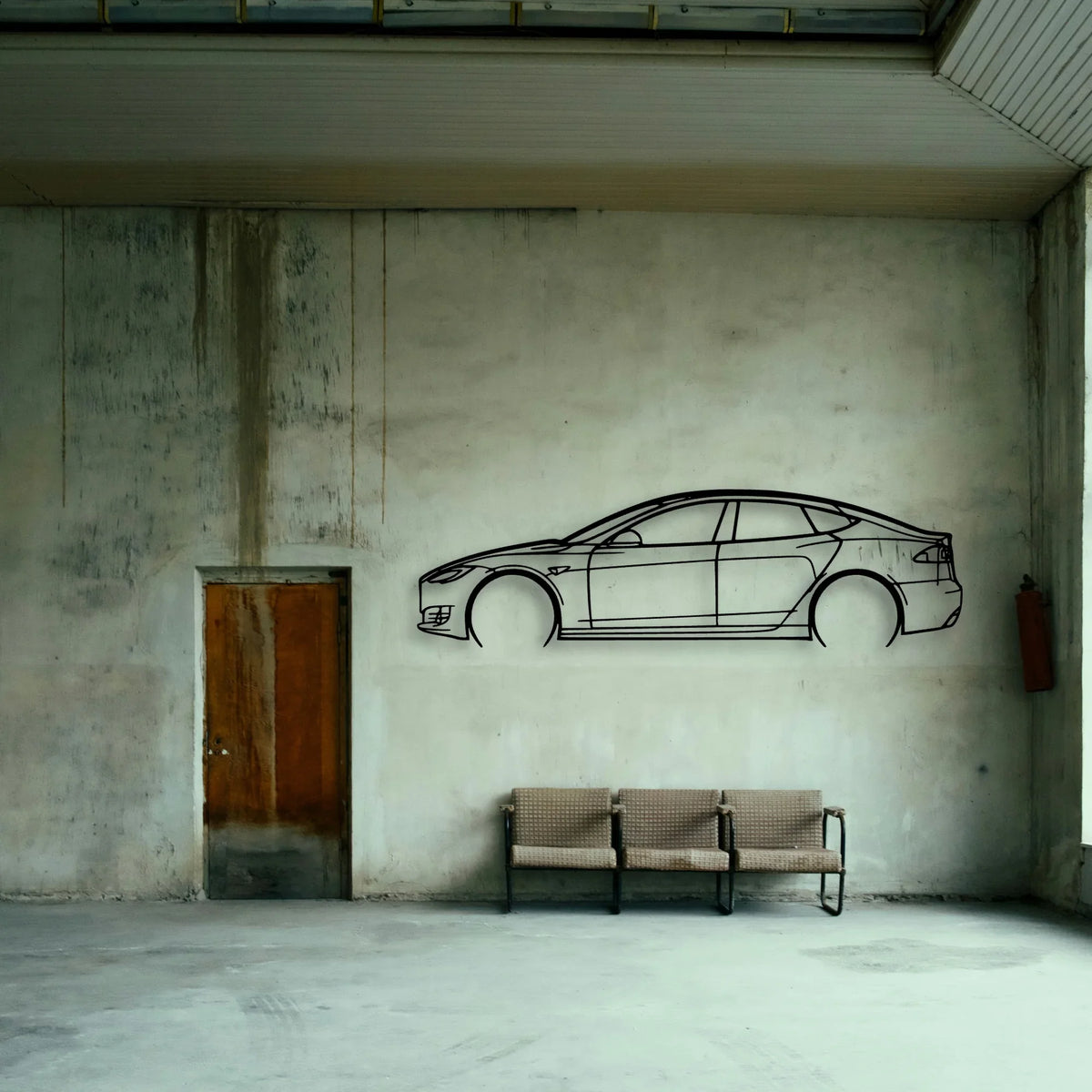 Model S 2017 Classic Silhouette Metal Wall Art - Tinvibe
