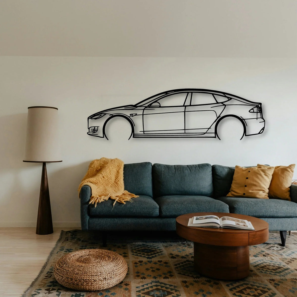 Model S 2017 Classic Silhouette Metal Wall Art - Tinvibe