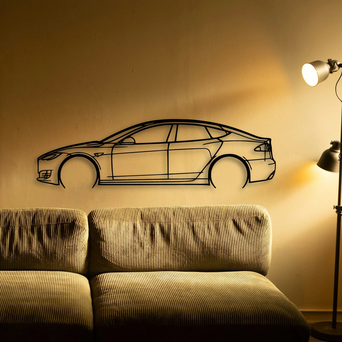 Model S 2017 Classic Silhouette Metal Wall Art - Tinvibe