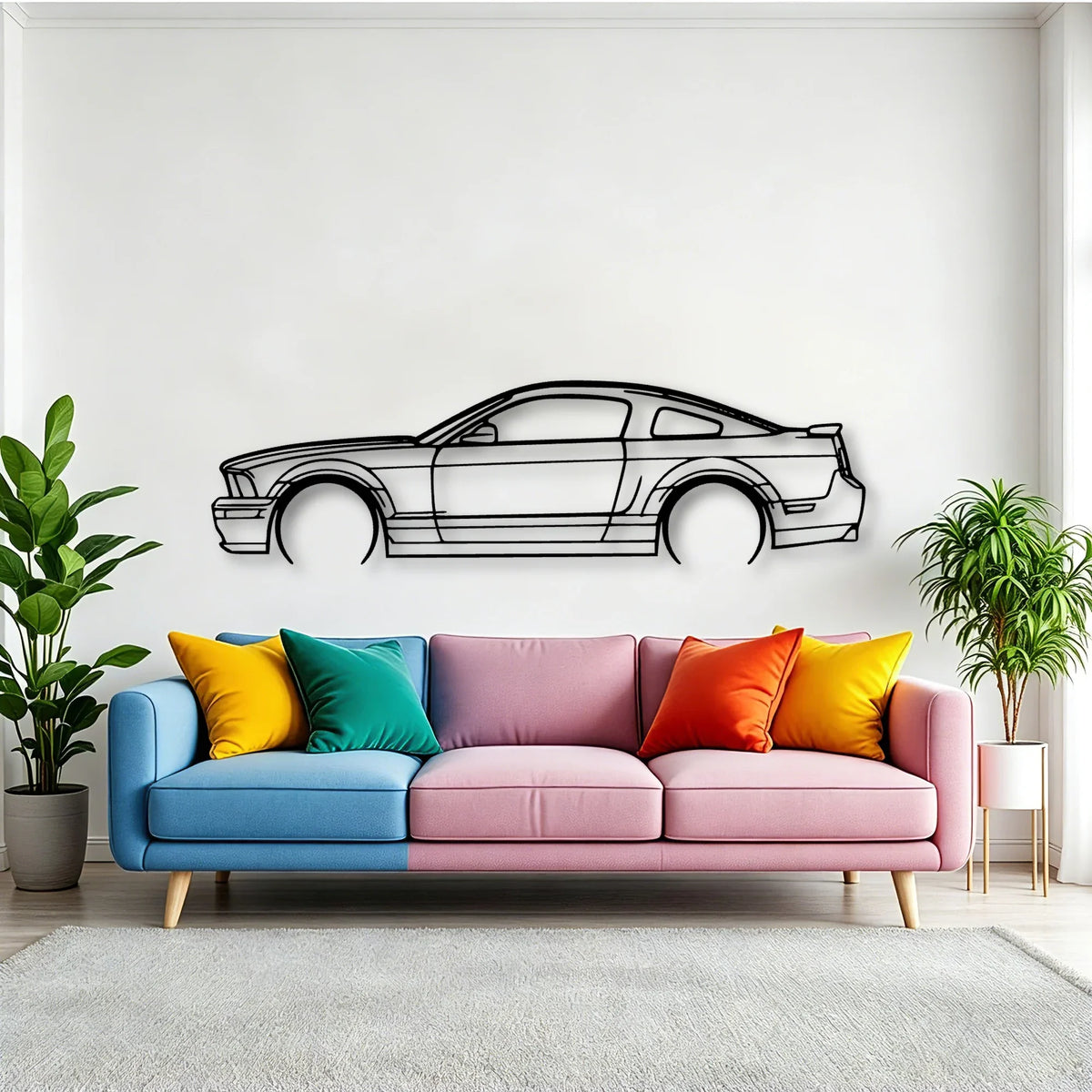 Mustang GT 2005 Classic Silhouette Metal Wall Art - Tinvibe