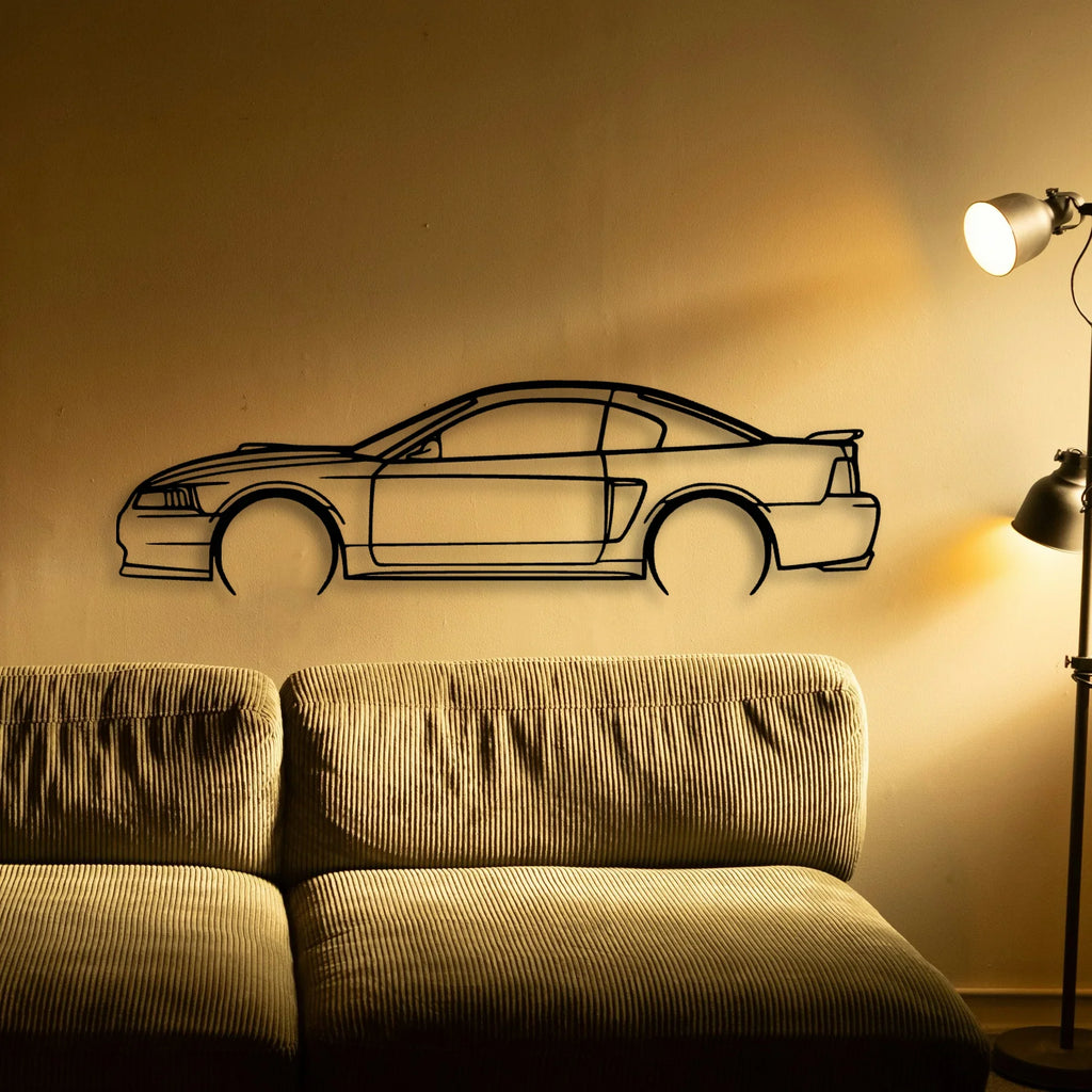 Mustang Mach 1 2003 Classic Silhouette Metal Wall Art - Tinvibe