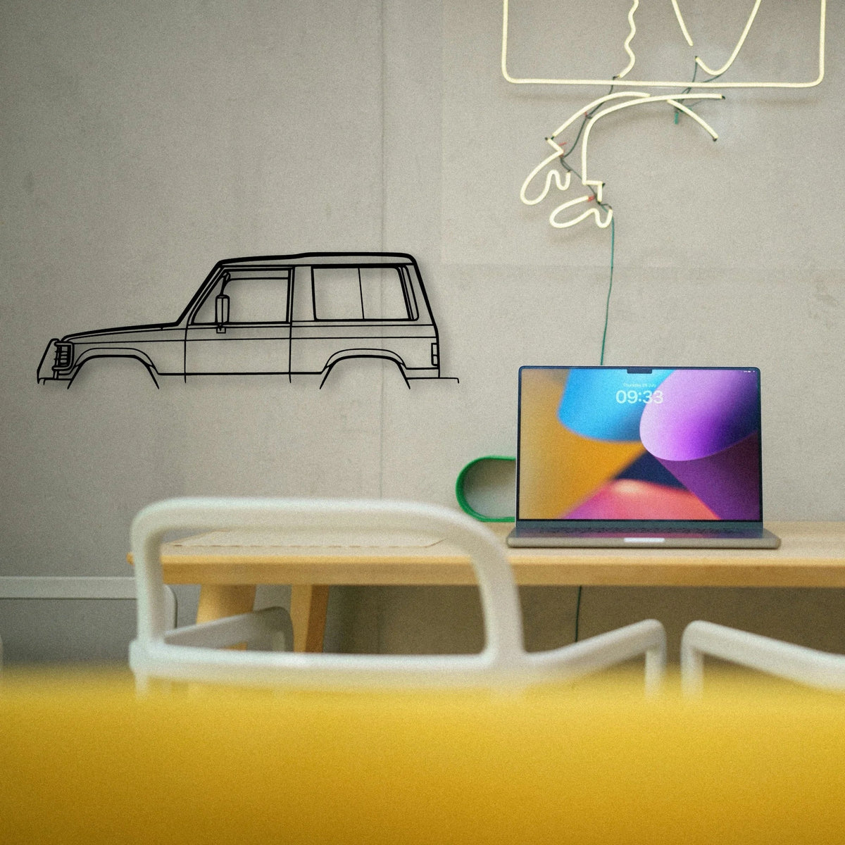 Pajero 1987 Classic Silhouette Metal Wall Art - Tinvibe