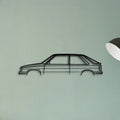 R11 Turbo 1986 Classic Silhouette Metal Wall Art - Tinvibe