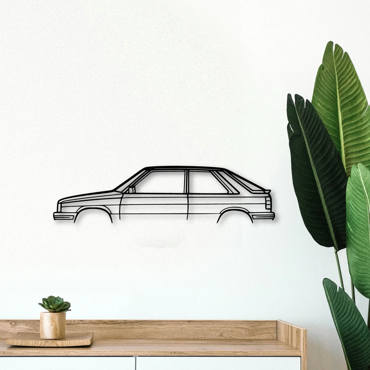 R11 Turbo 1986 Classic Silhouette Metal Wall Art - Tinvibe