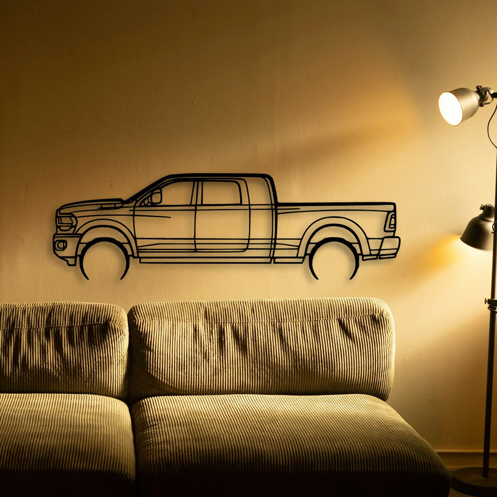 RAM 2500 Mega Classic Silhouette Metal Wall Art - Tinvibe