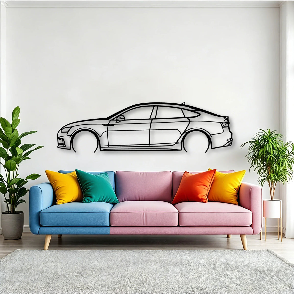 RS5 Sportback MK2 Classic Silhouette Metal Wall Art - Tinvibe