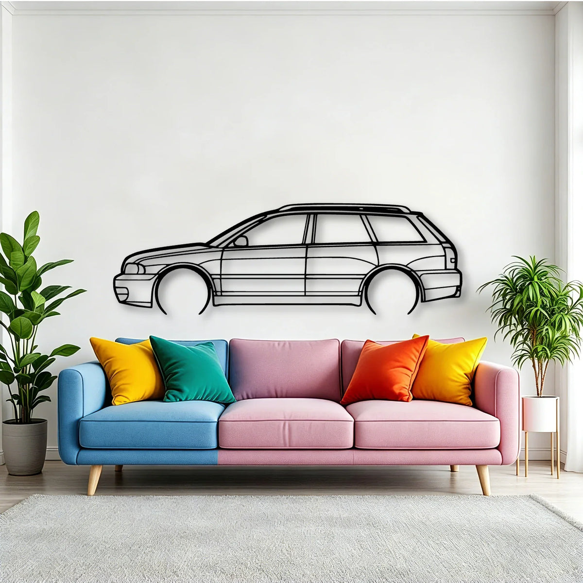 S4 Avant B5 2 Classic Silhouette Metal Wall Art - Tinvibe