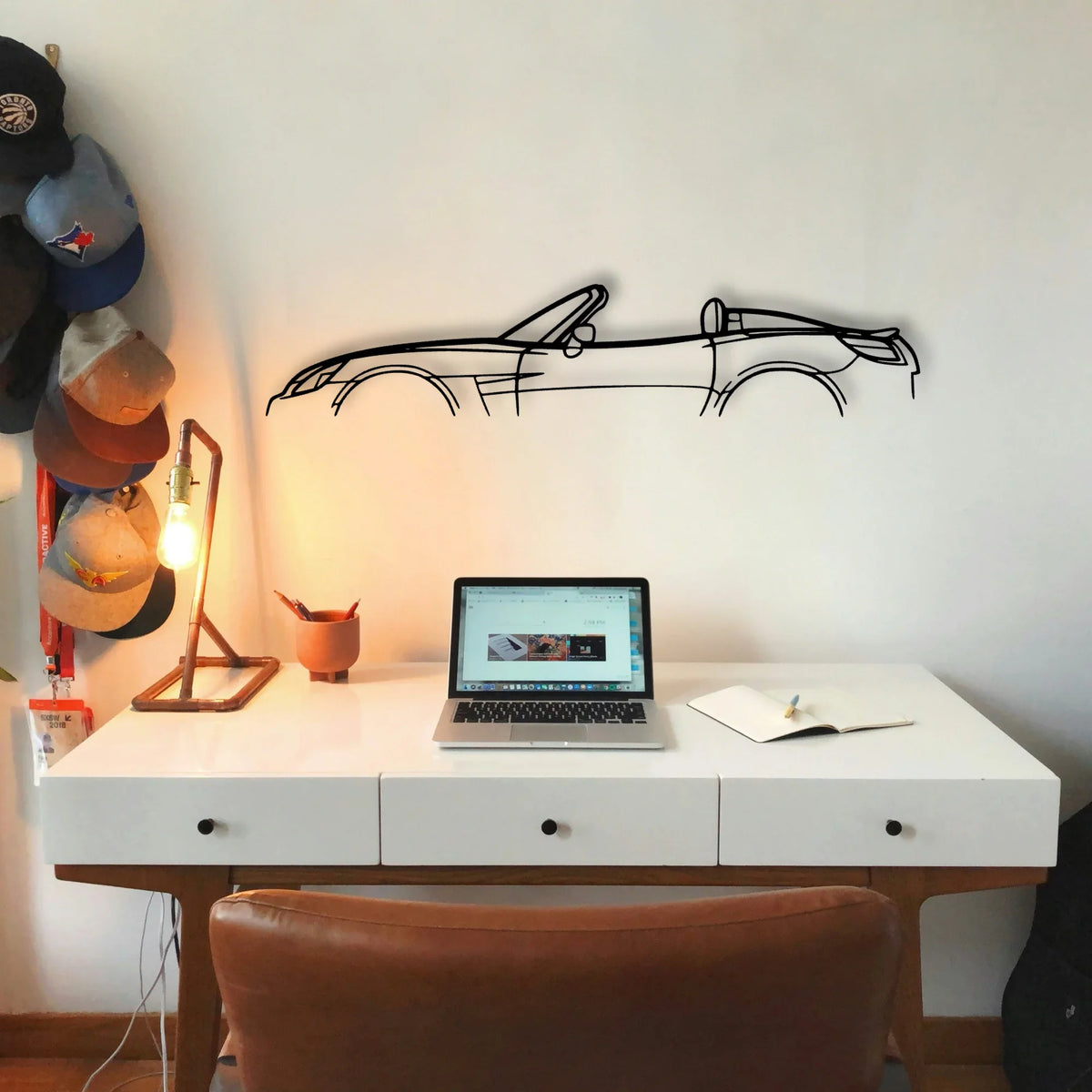 Saturn SKY 2008 Cabrio Classic Silhouette Metal Wall Art - Tinvibe