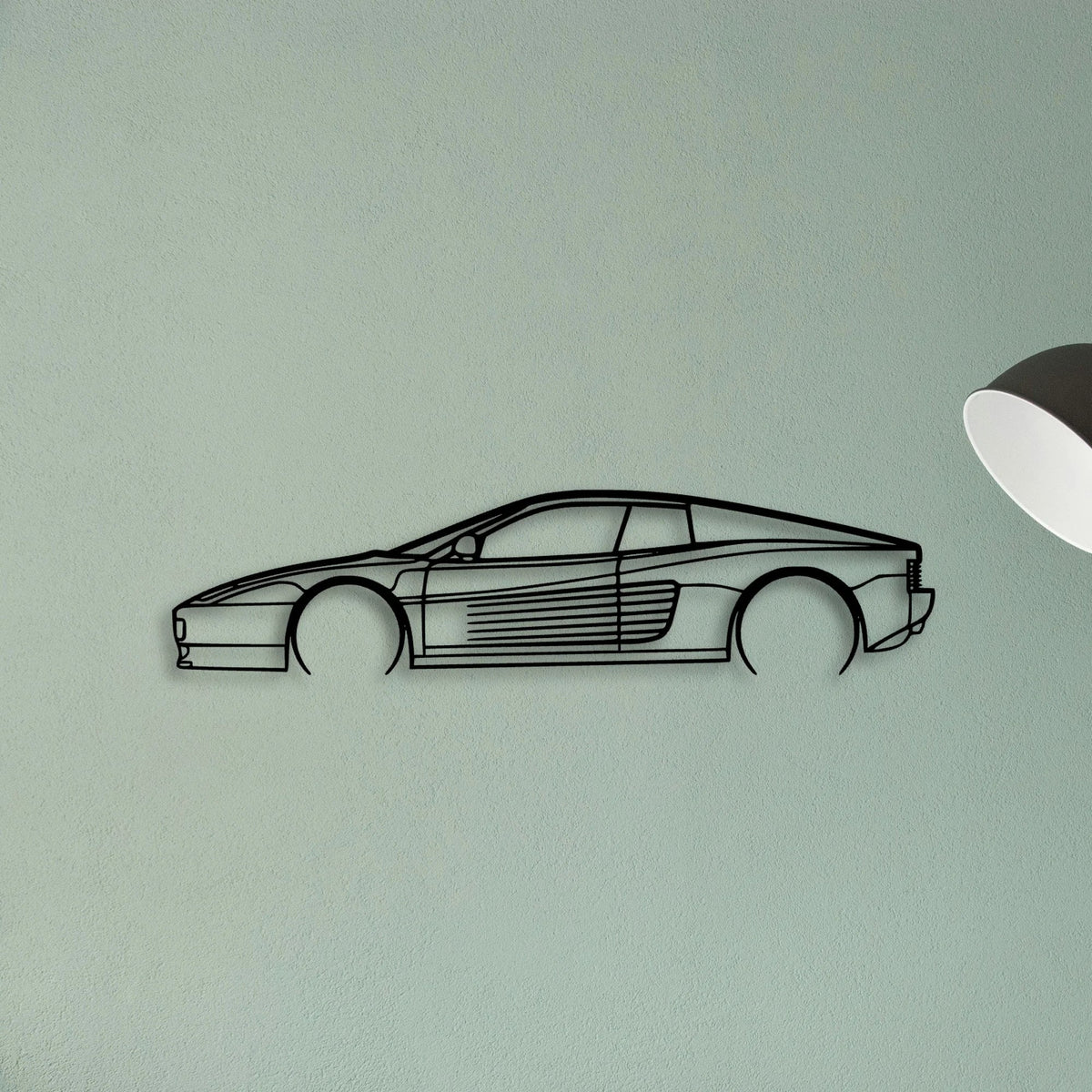 Testarossa 2 Classic Silhouette Metal Wall Art - Tinvibe