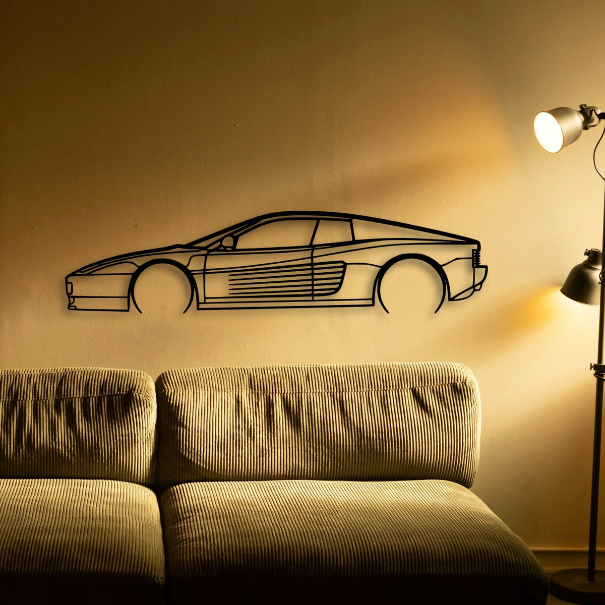 Testarossa 2 Classic Silhouette Metal Wall Art - Tinvibe