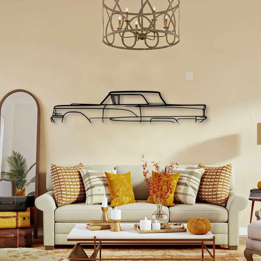 Thunderbird 1958 Classic Silhouette Metal Wall Art - Tinvibe