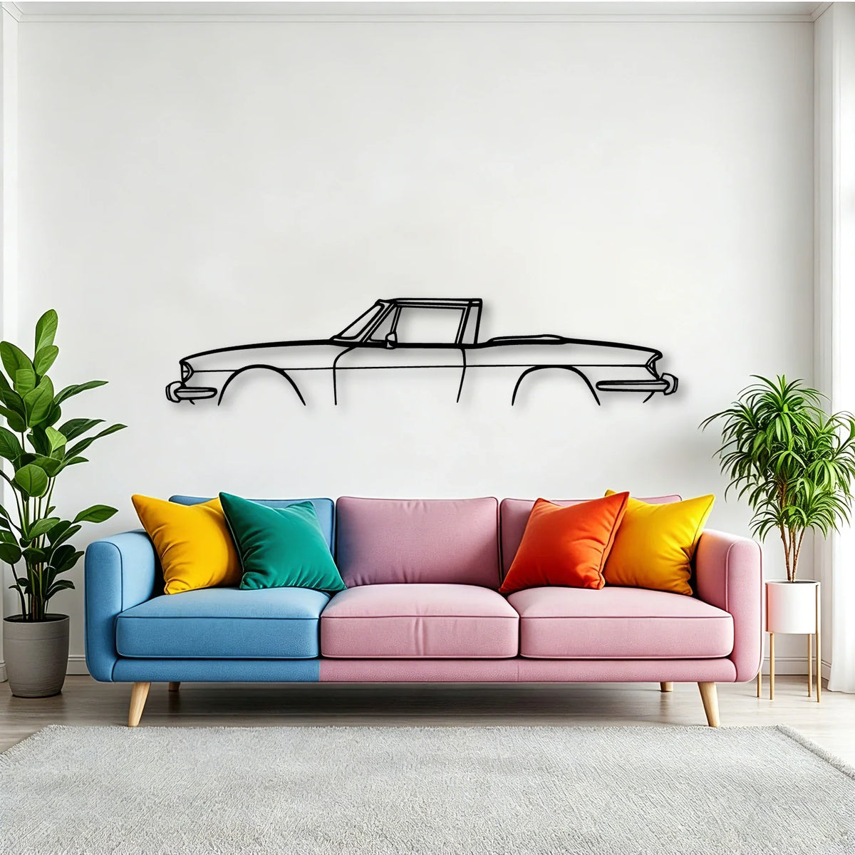 Triumph Stag 1972 Classic Silhouette Metal Wall Art - Tinvibe