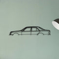 W124 320E 1993 Classic Silhouette Metal Wall Art - Tinvibe