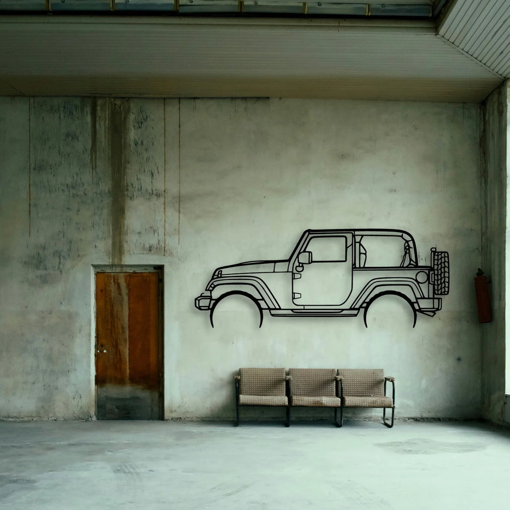 Wrangler 2 Door Classic Silhouette Metal Wall Art - Tinvibe