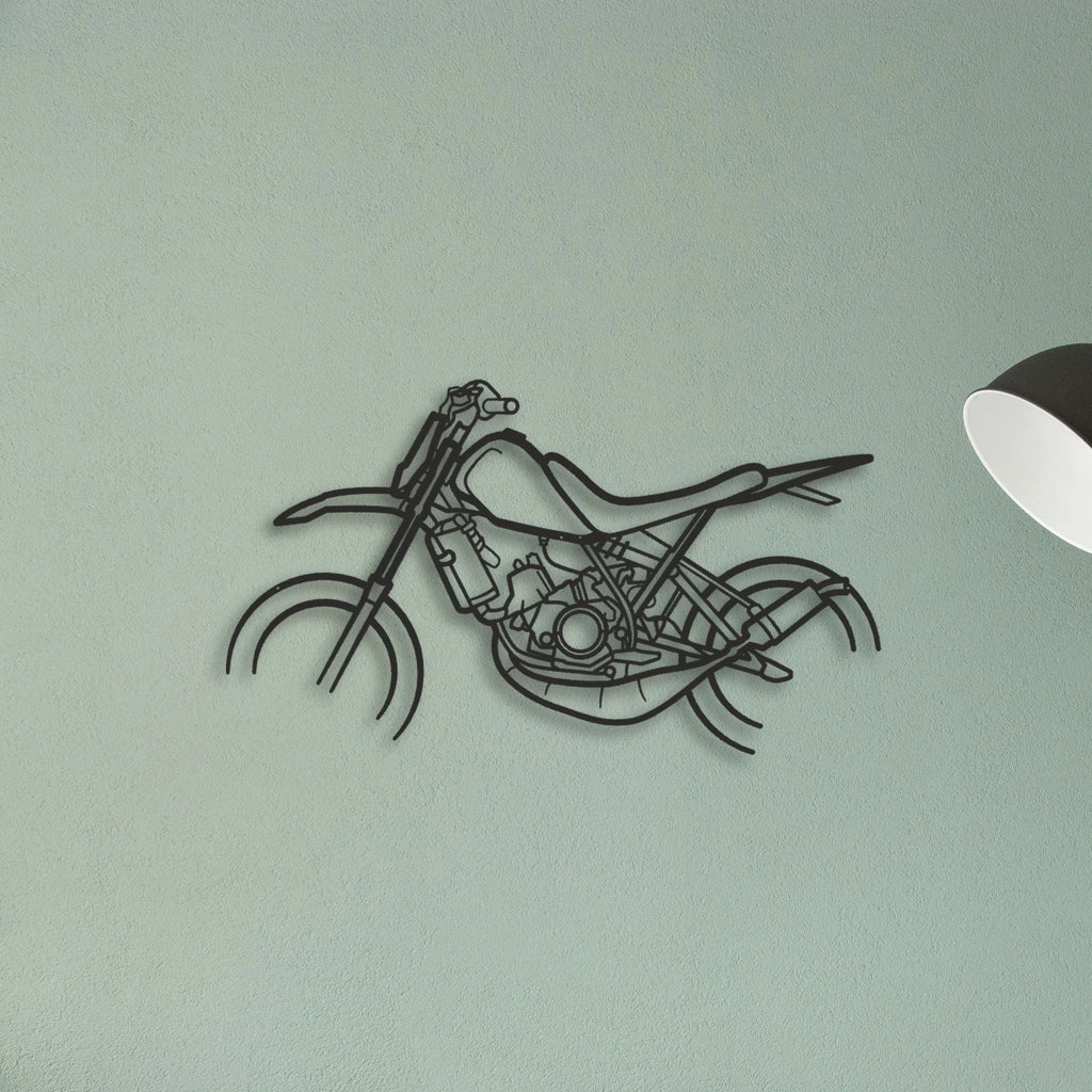 Yamaha DT50 Classic Motorcycle Silhouette Metal Wall Art - Tinvibe
