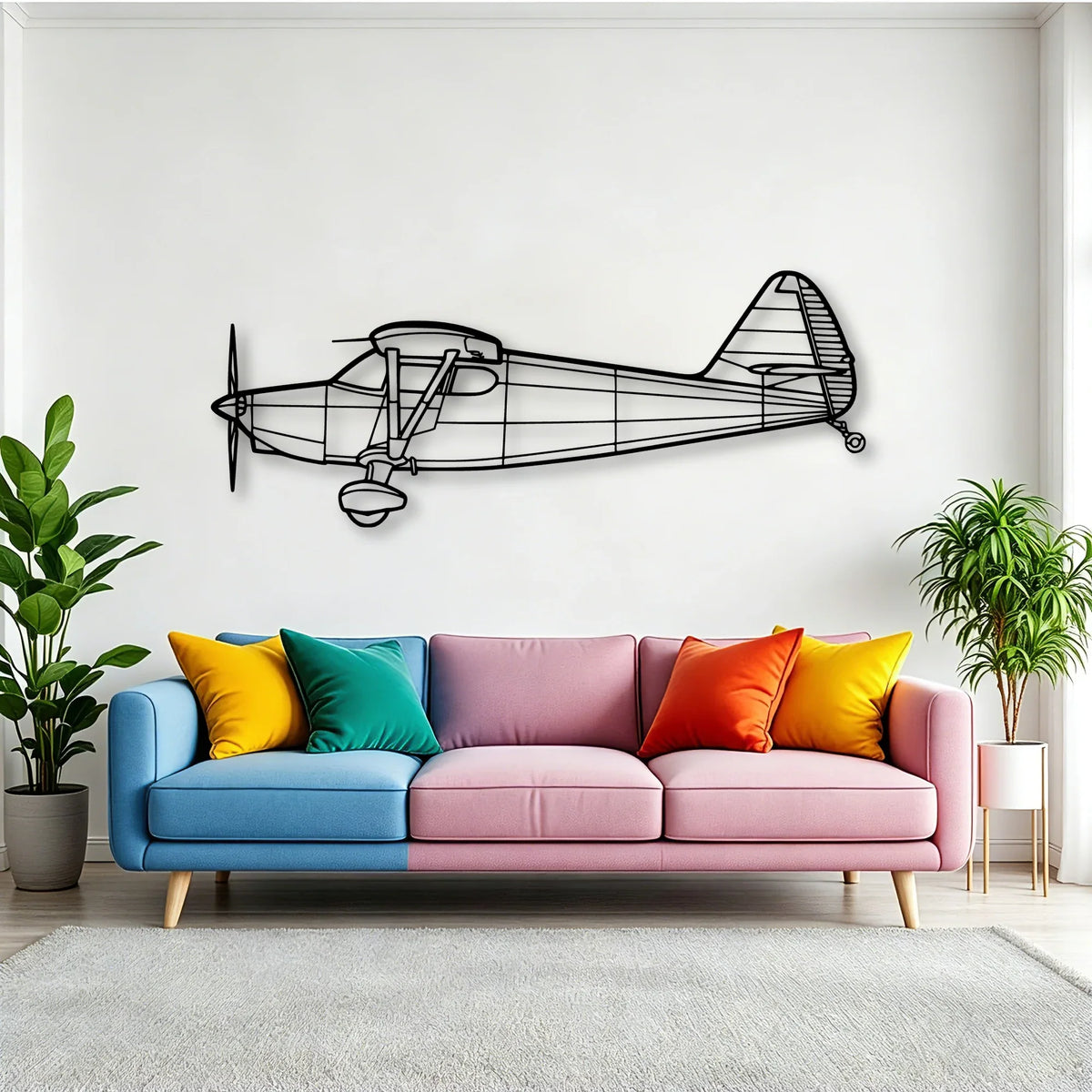 A350 3 Classic Aircraft Silhouette Metal Wall Art - Tinvibe