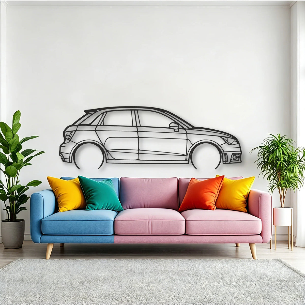 Audi A1 Classic Silhouette Metal Wall Art - Tinvibe