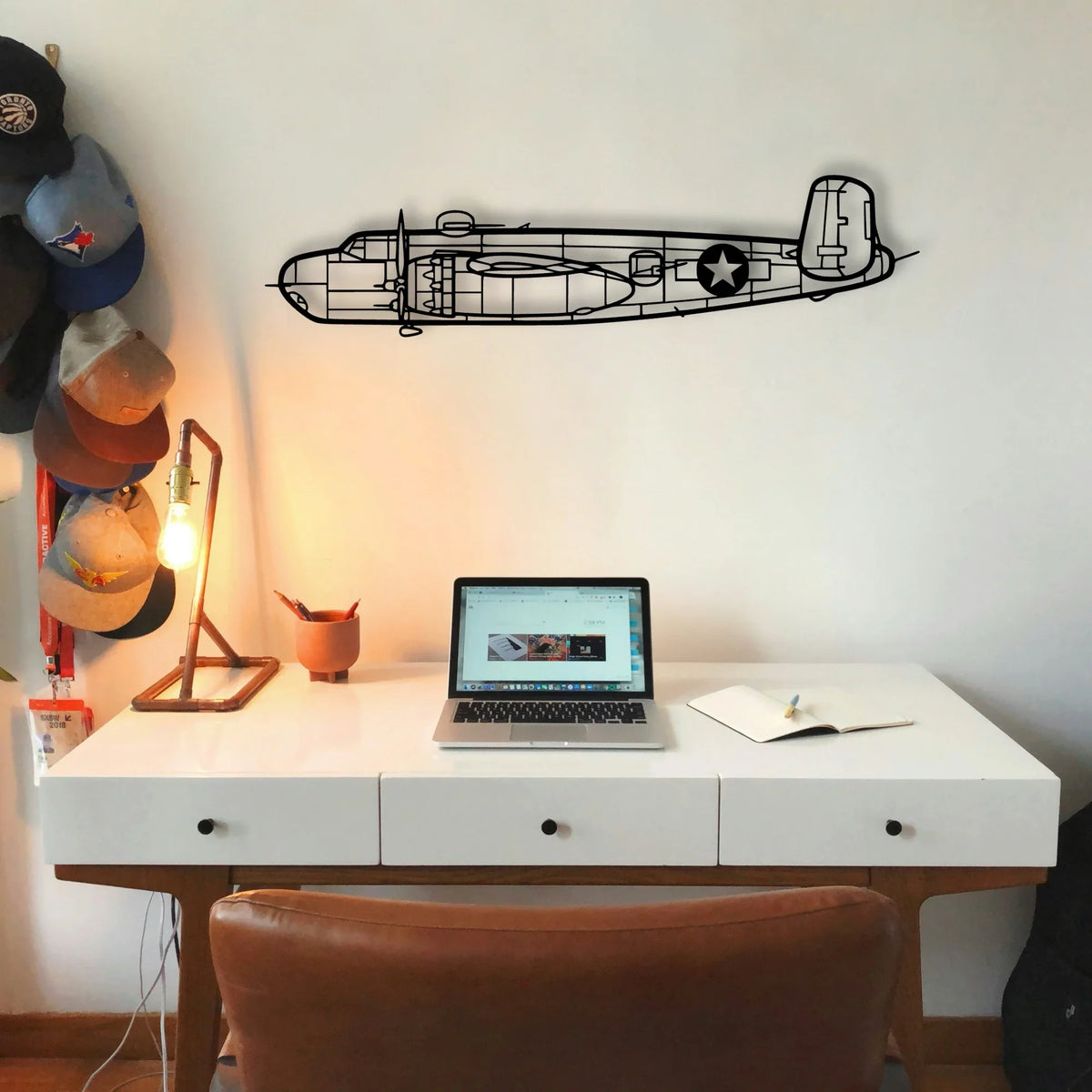 B 25H 2 Classic Aircraft Silhouette Metal Wall Art - Tinvibe