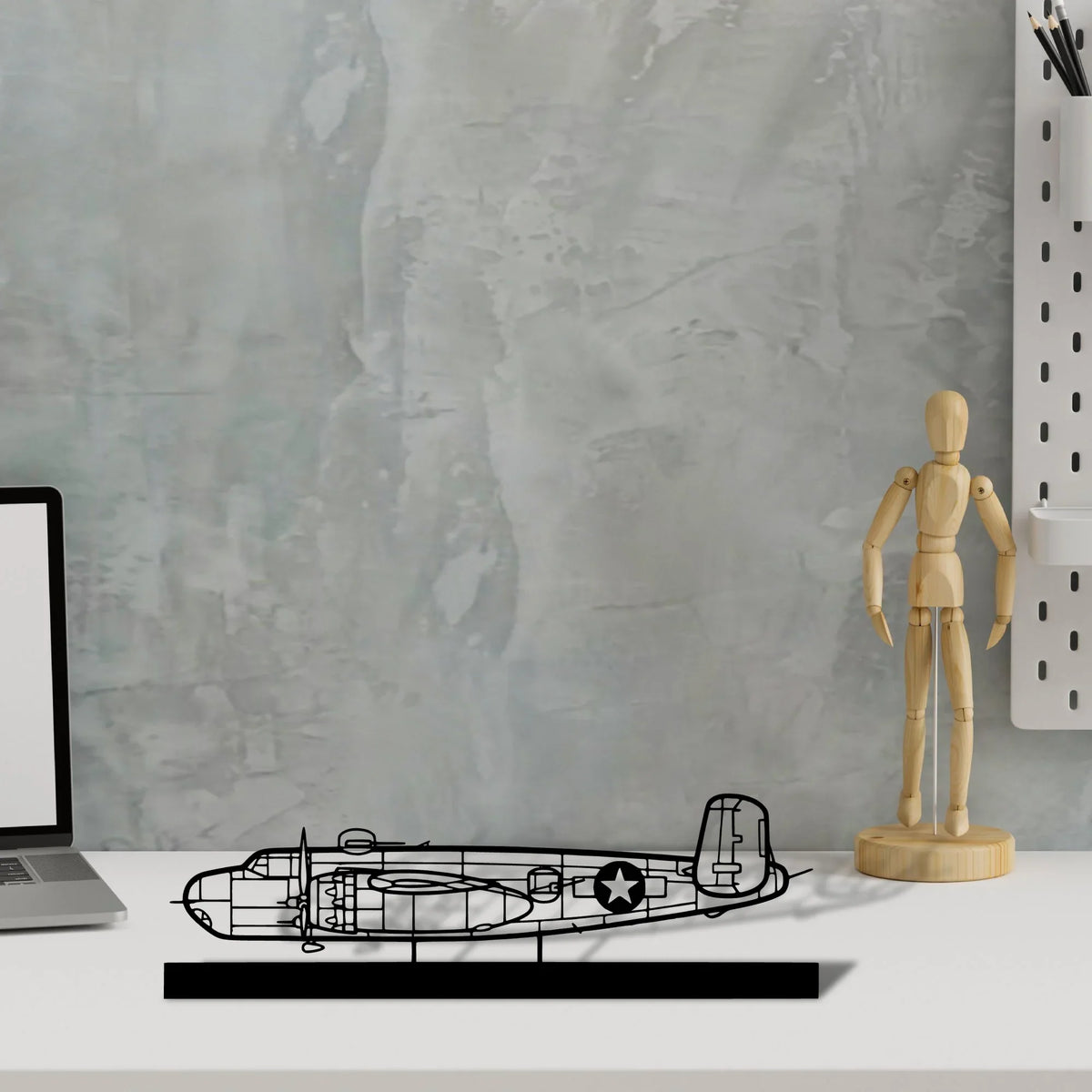 b-25h Silhouette Metal Art Stand - Tinvibe