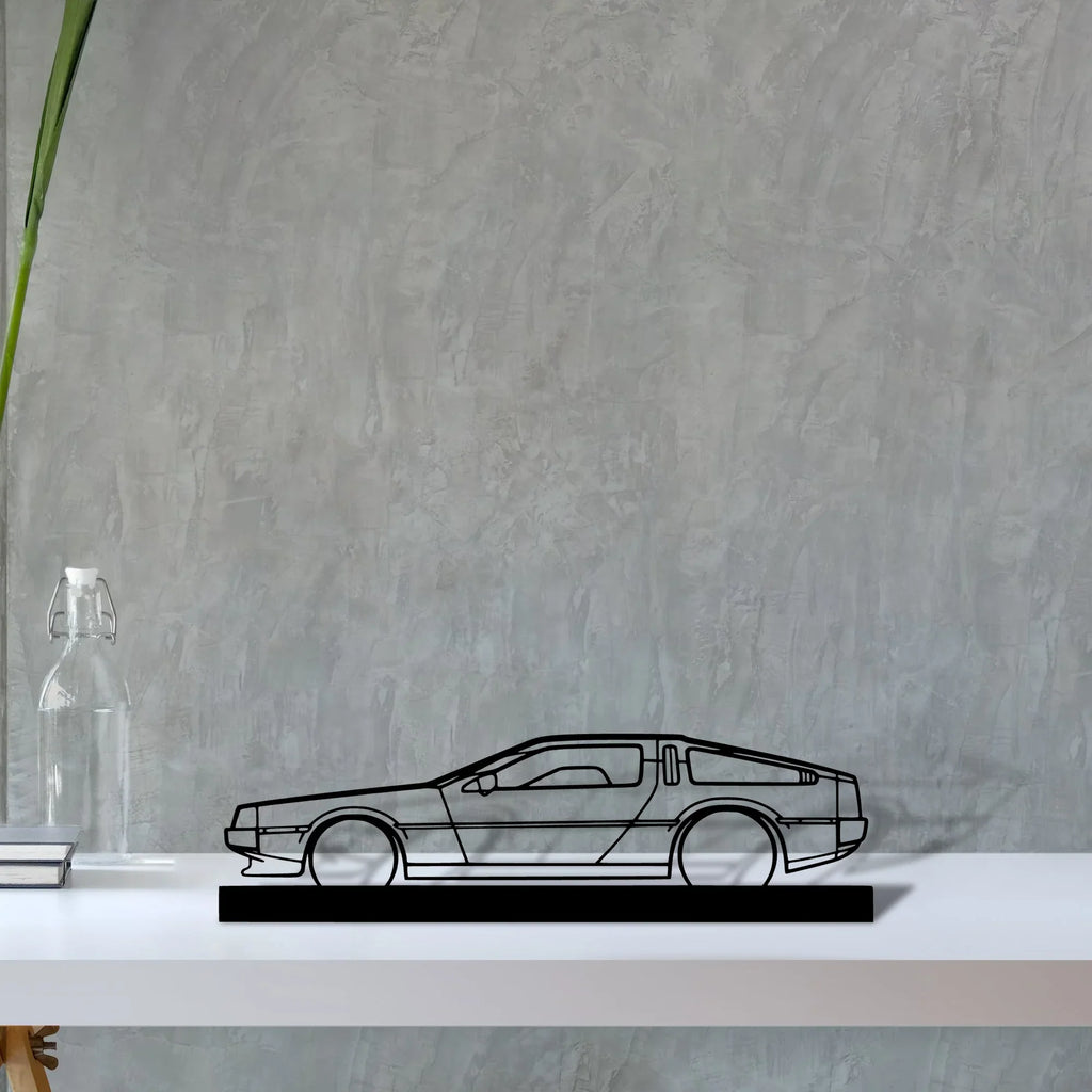 delorean Silhouette Metal Art Stand - Tinvibe