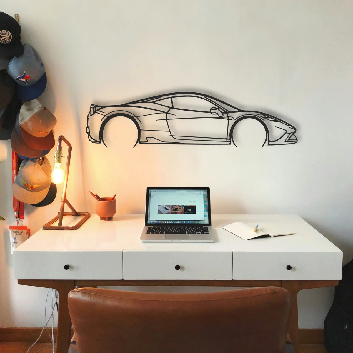 Ferrari 458 Speciale Classic Silhouette Metal Wall Art - Tinvibe