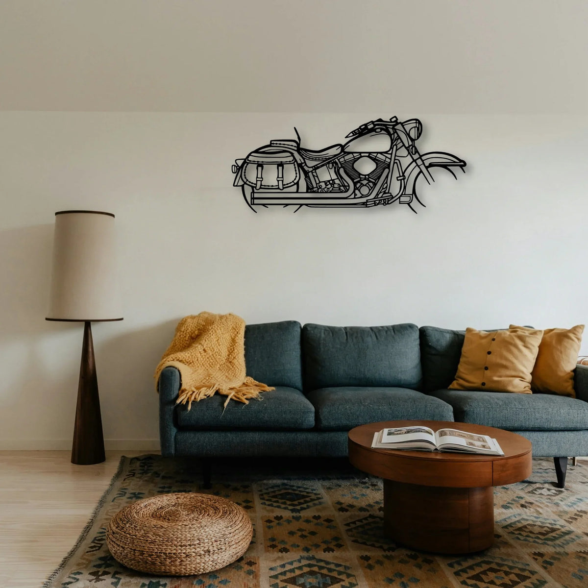Heritage Classic 1944 Classic Motorcycle Silhouette Metal Wall Art - Tinvibe
