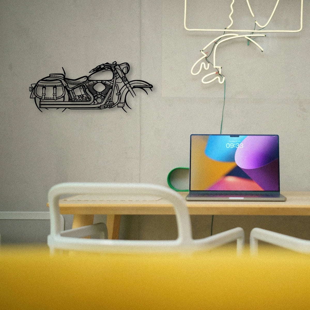 Heritage Classic 1944 Classic Motorcycle Silhouette Metal Wall Art - Tinvibe