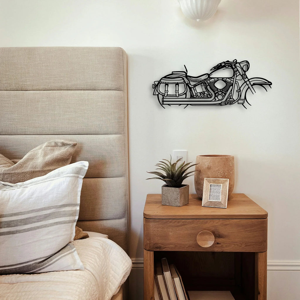 Heritage Classic 1944 Classic Motorcycle Silhouette Metal Wall Art - Tinvibe
