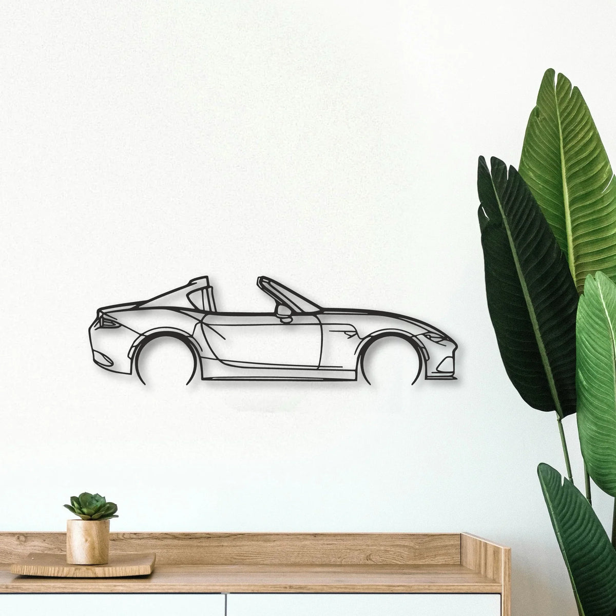 Mazda MX5 RF Classic Silhouette Metal Wall Art - Tinvibe