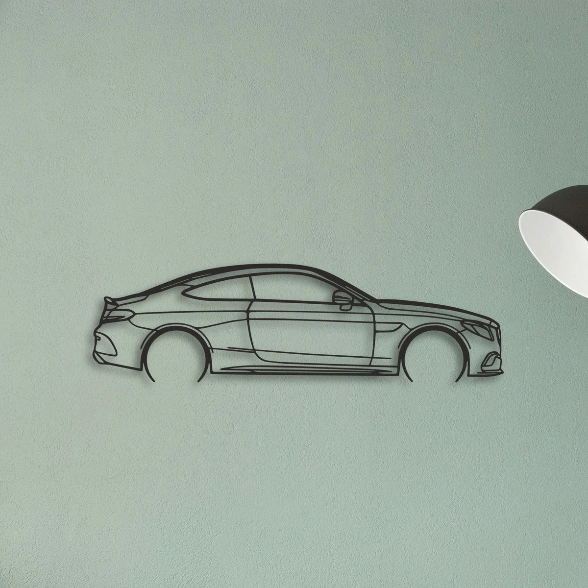 Mercedes C300 Coupe Classic Silhouette Metal Wall Art - Tinvibe