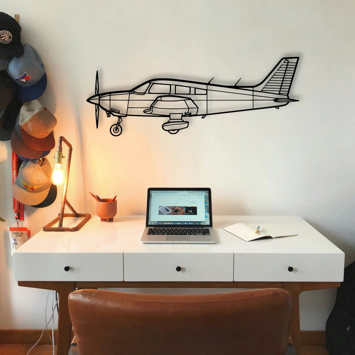 PA 28 181 Archer Classic Aircraft Silhouette Metal Wall Art - Tinvibe