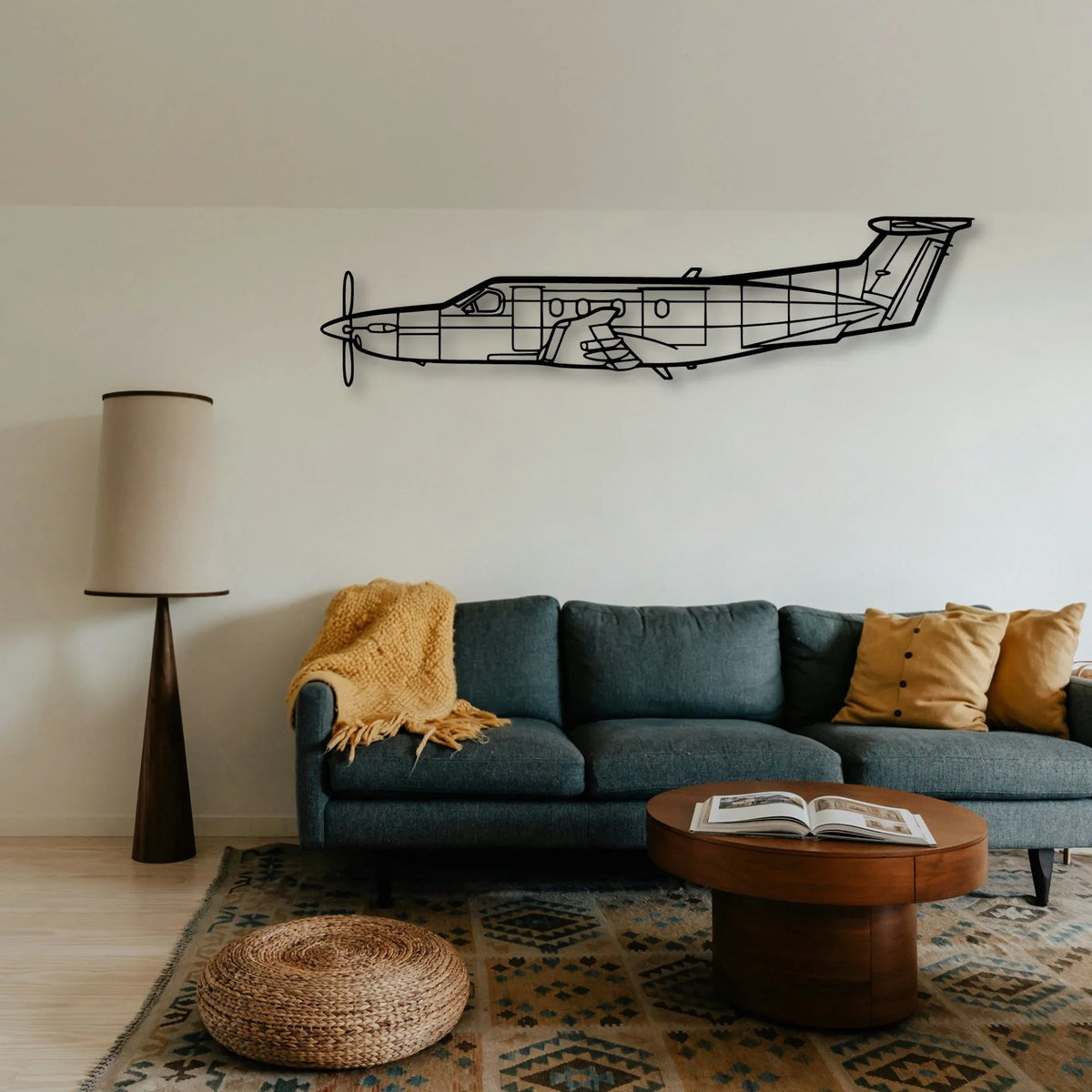 Pilatus Pc 12 Classic Aircraft Silhouette Metal Wall Art - Tinvibe