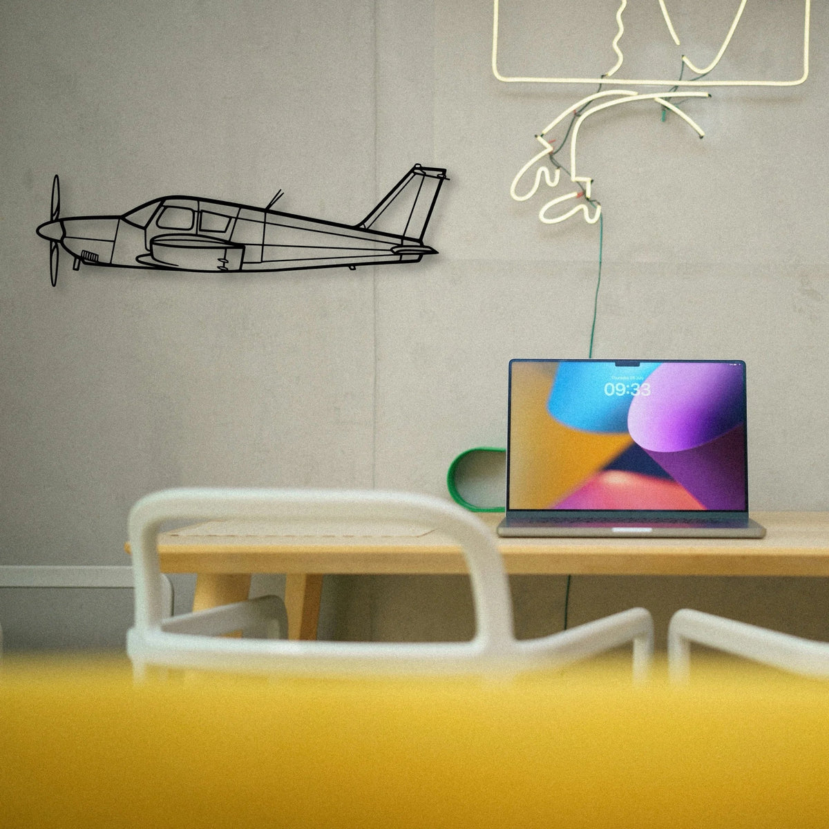 Piper Classic Aircraft Silhouette Metal Wall Art - Tinvibe