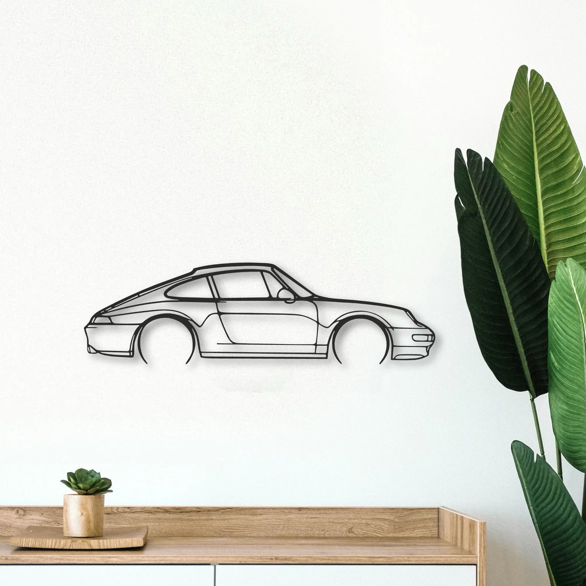 Porsche 911 Model 993 Classic Silhouette Metal Wall Art - Tinvibe
