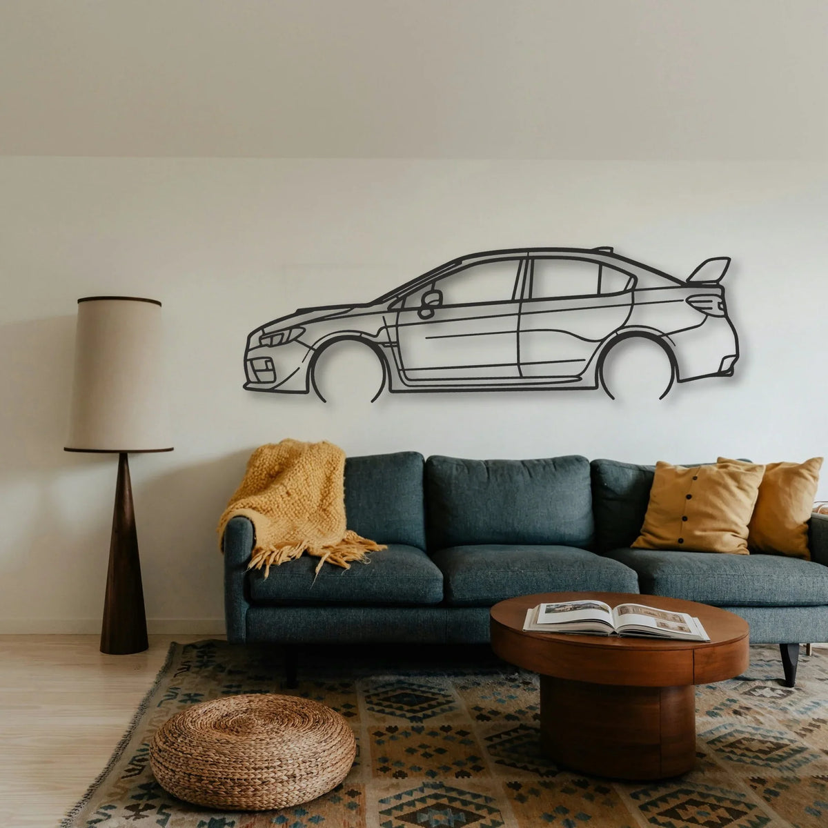 Subaru WRX Classic Silhouette Metal Wall Art - Tinvibe